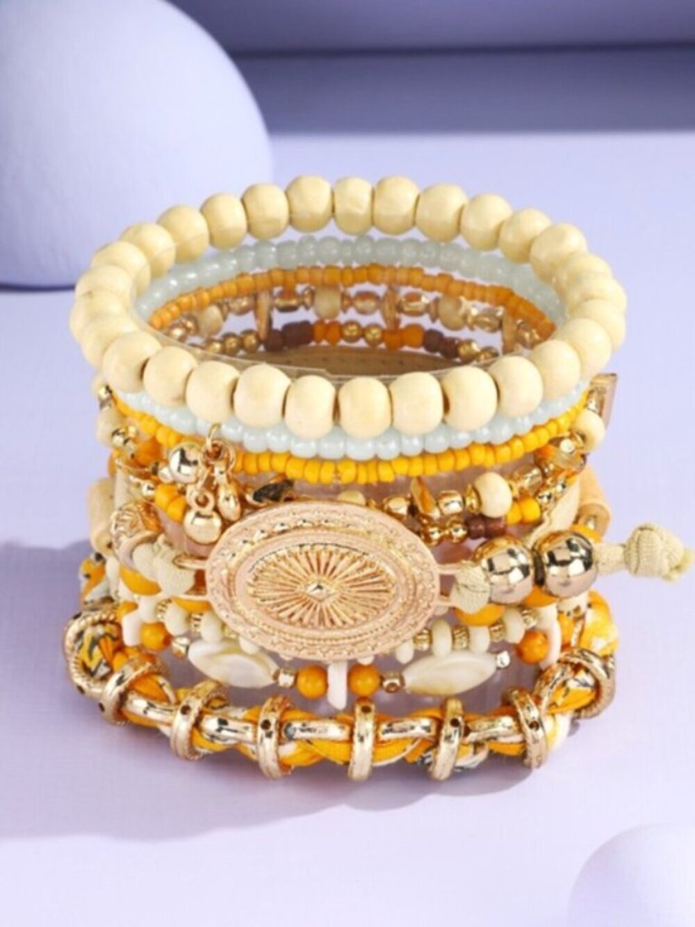 URBANISTA Curated 10-Piece Stackable Statement Bracelet Set OS NWT